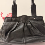 Black Leather Coach Garnett Turnlock Bag