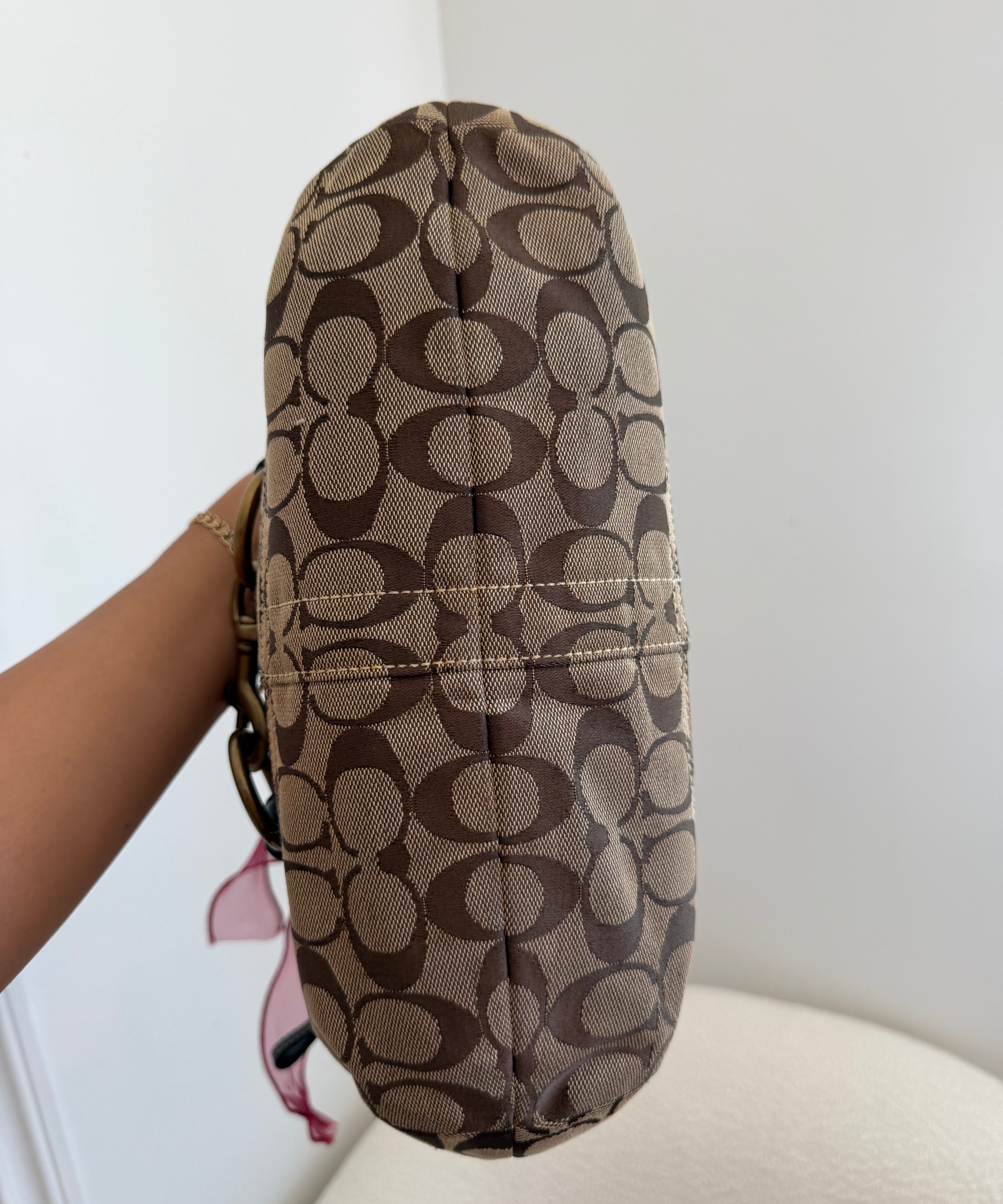 Brown Signature Coach Ergo Belted Shoulder Bag