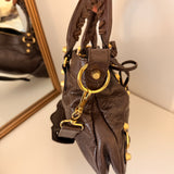 Balenciaga Brown Classic City Mini Leather Gold Hardware Bag