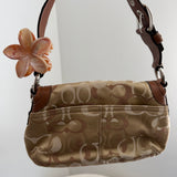 Coach Mini Tan Pleated Optic Soho Bag