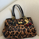 Coach Satin Leopard Tote Carry-All