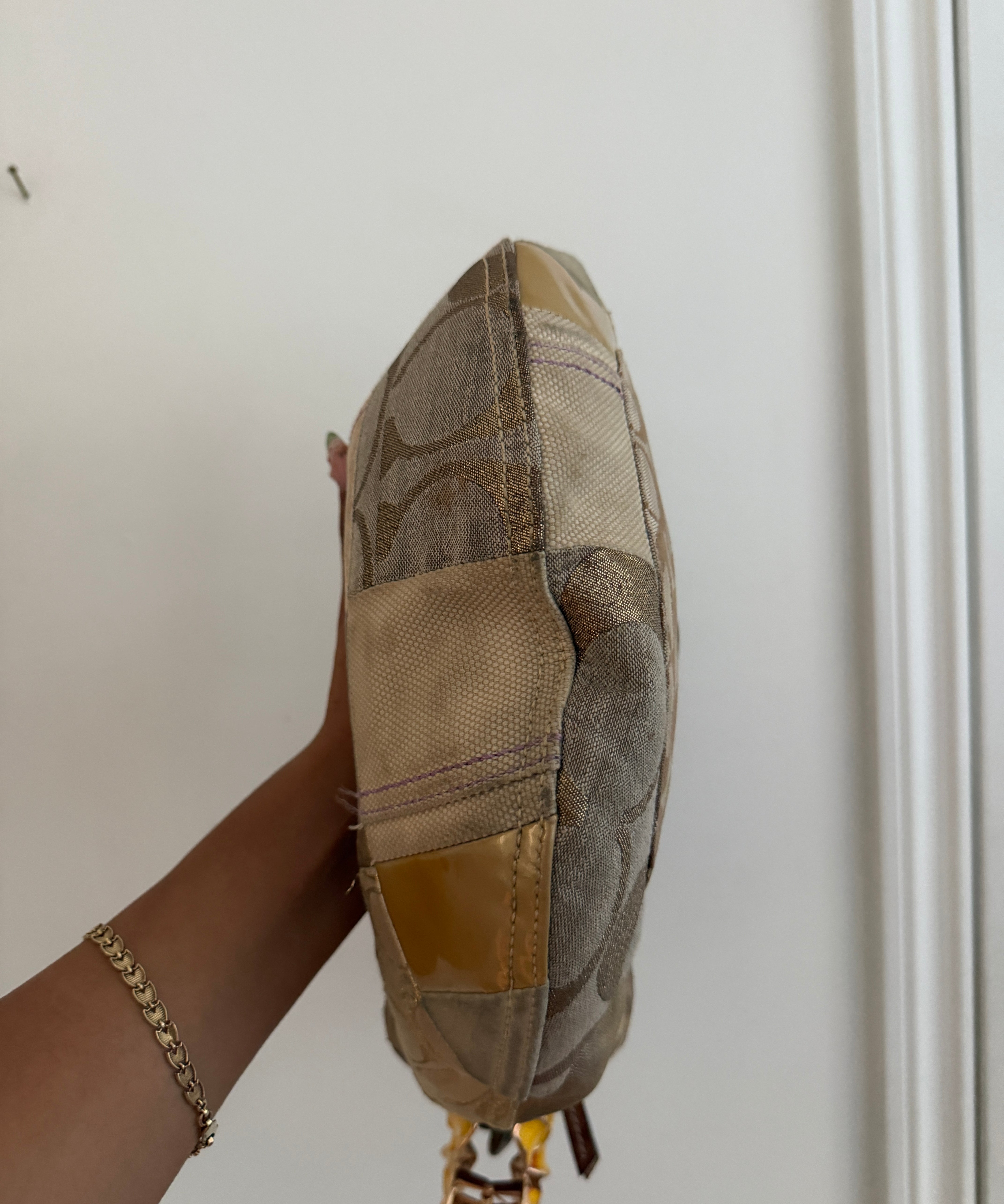 Coach Gold Patchwork Hobo Shoulder Bag