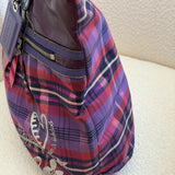 Coach Plaid Purple Madras Poppy Tote Bag