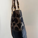 Coach Denim Stripe Tote Bag