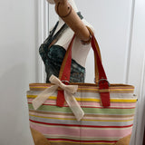 Coach Stripe Beach Tote Bag