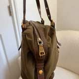 Olive Green Prada Tessuto Nylon Shoulder Bag