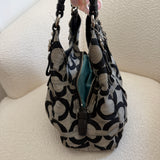 Coach Grey Op Art Signature Maggie Bag