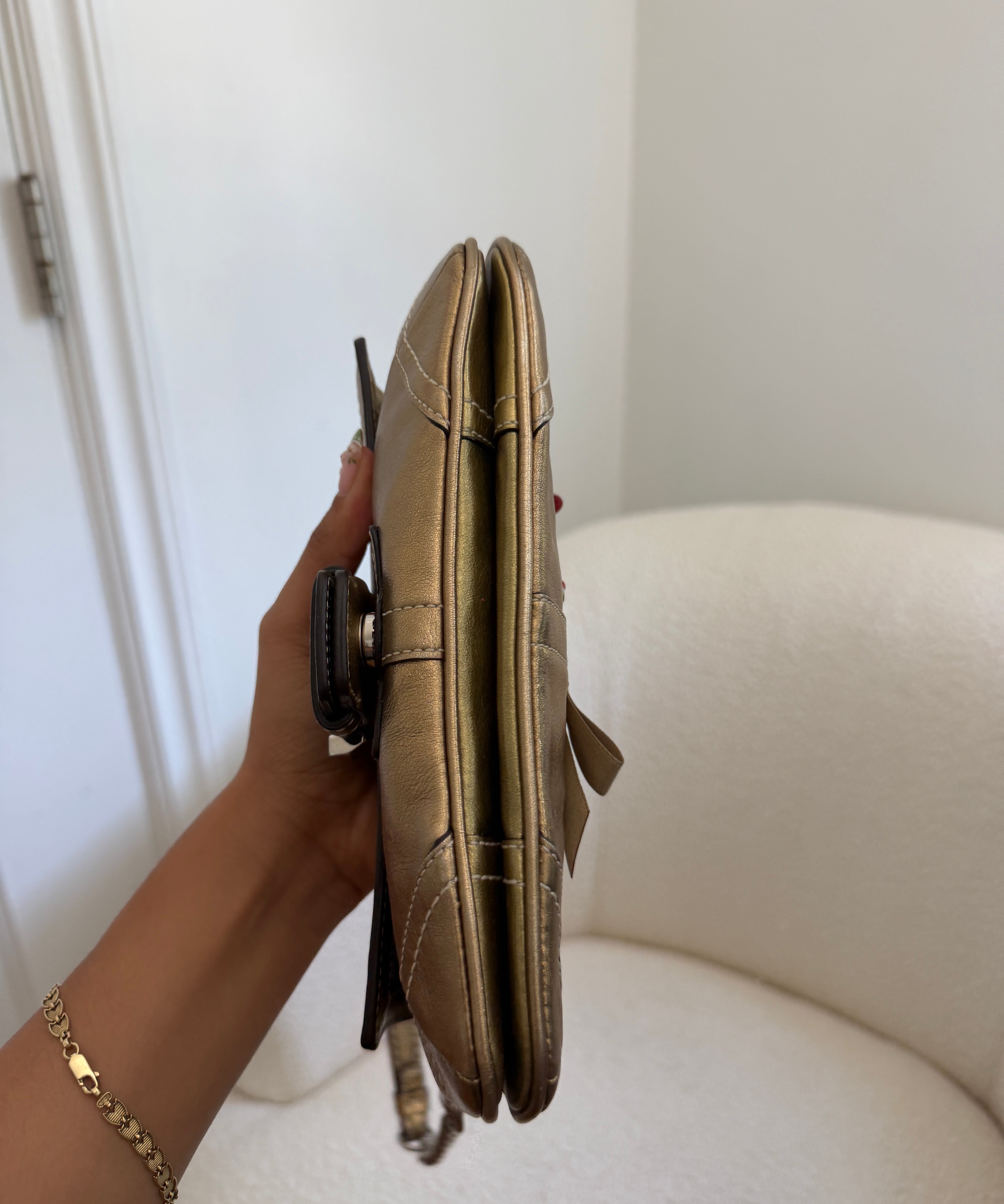 Coach Gold Swarovski Satin Bag