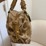 Beige Coach Signature Op Art Sabrina Madison Bag