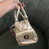 Coach Silver Shimmer Mini Boston Satchel Bag