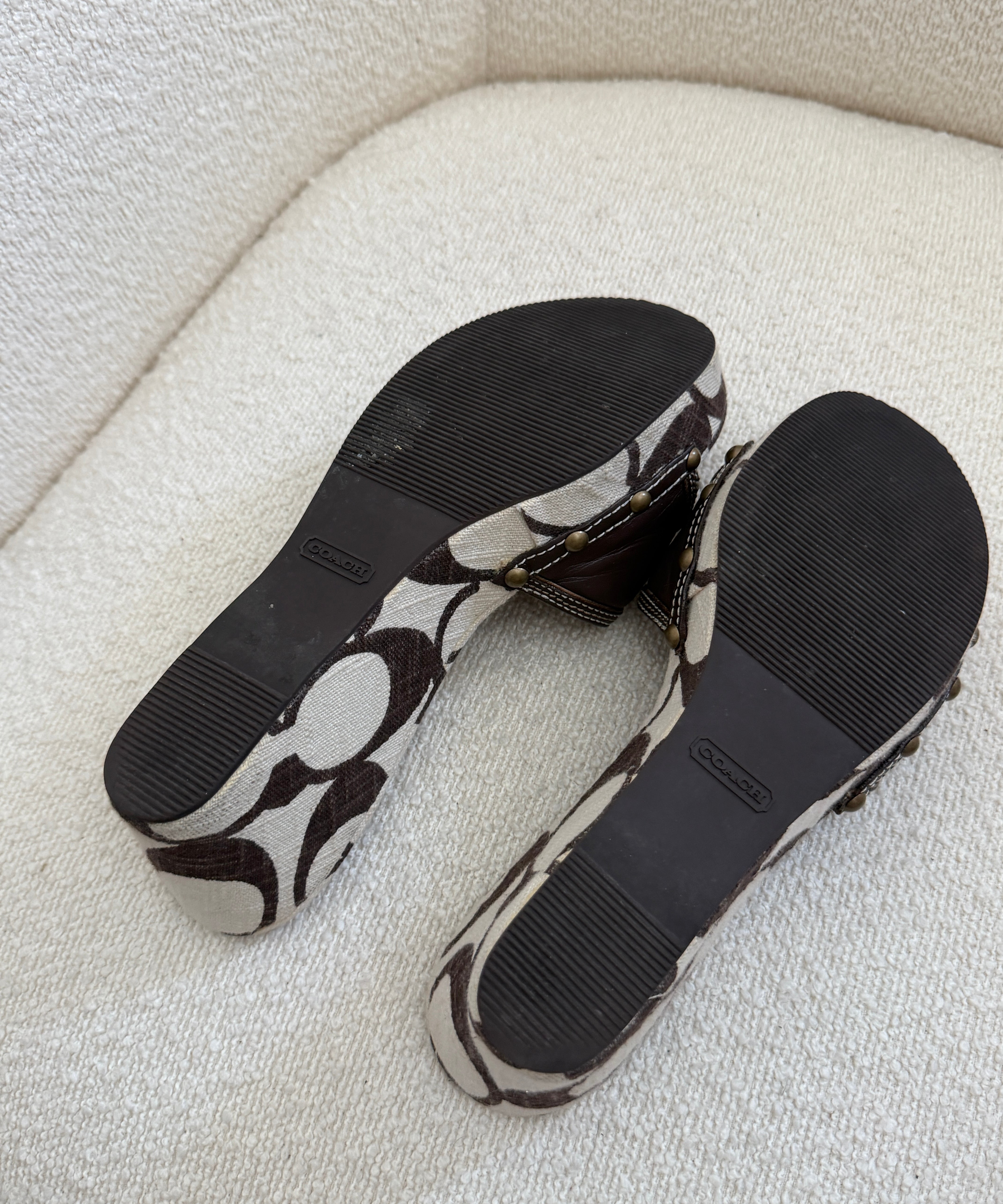 Rare Coach Cream Optic Wedges (8.5)