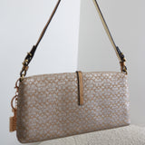 Limited Edition Coach Gold Mini Signature Lurex Clip Flap