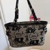 Coach Grey Carriage Tote Bag