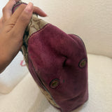 Coach Purple Suede Trim Signature Gallery Tote Bag
