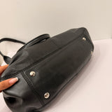 Black Leather Coach Garnett Turnlock Bag