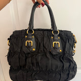 Prada Black Tessuto Gaufre Hand/Shoulder Bag