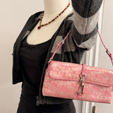 Limited Edition Coach Pink Mini Signature Lurex Clip Flap