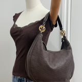 Brown Gucci Guccissima Twins Shoulder Bag