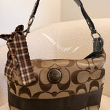 Coach Brown Stripe Signature Shoulder Bag