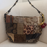Coach Medium Leopard Patchwork Carly Bag