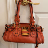 Chloe Mini Paddington Leather Burnt Orange Handbag