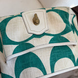 Coach Teal Canvas Ali Legacy Turnlock Bag