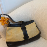 Coach Straw Woven Legacy Shoulder Bag