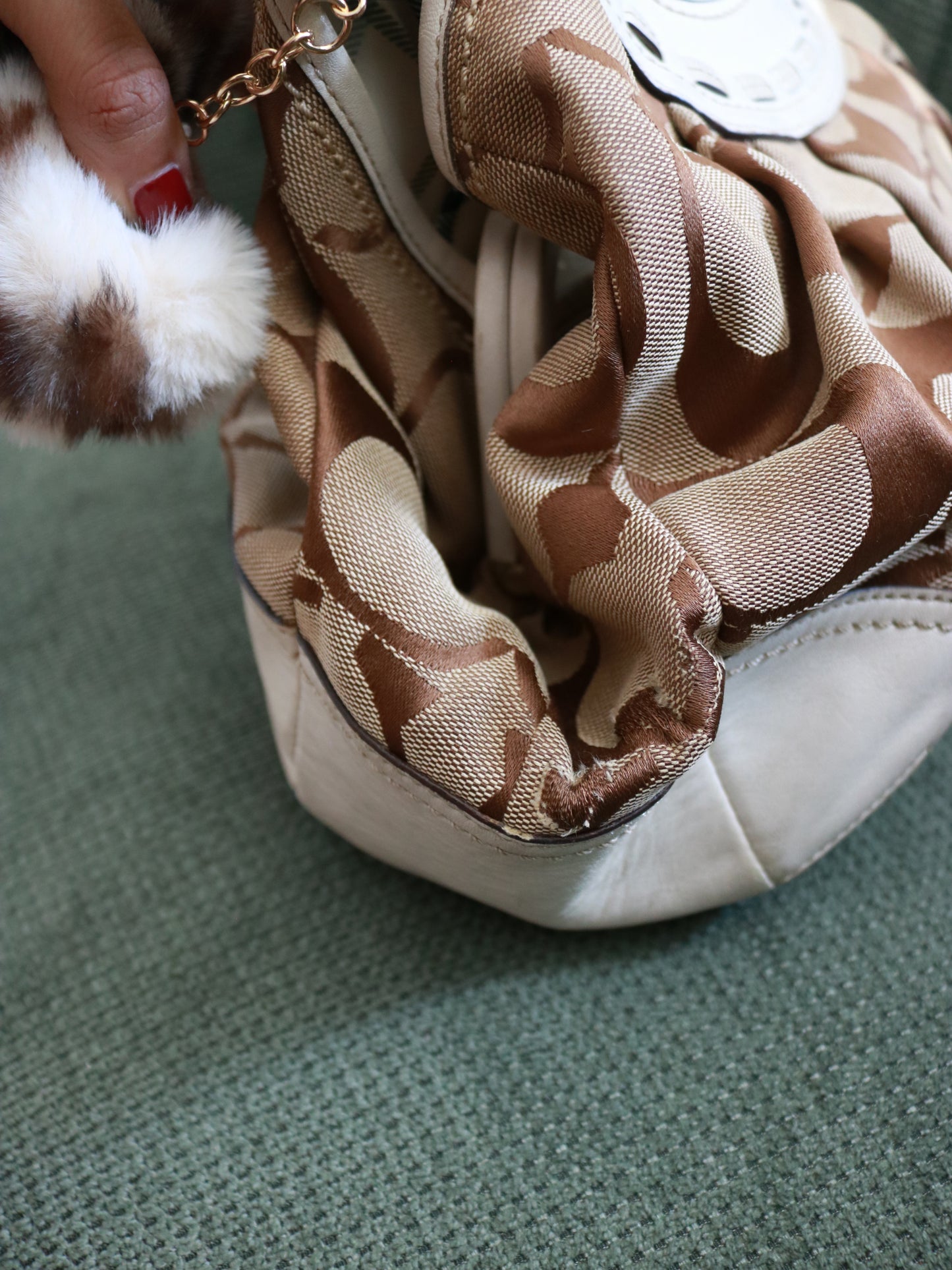 Coach Brown Signature Ergo Kisslock Bag