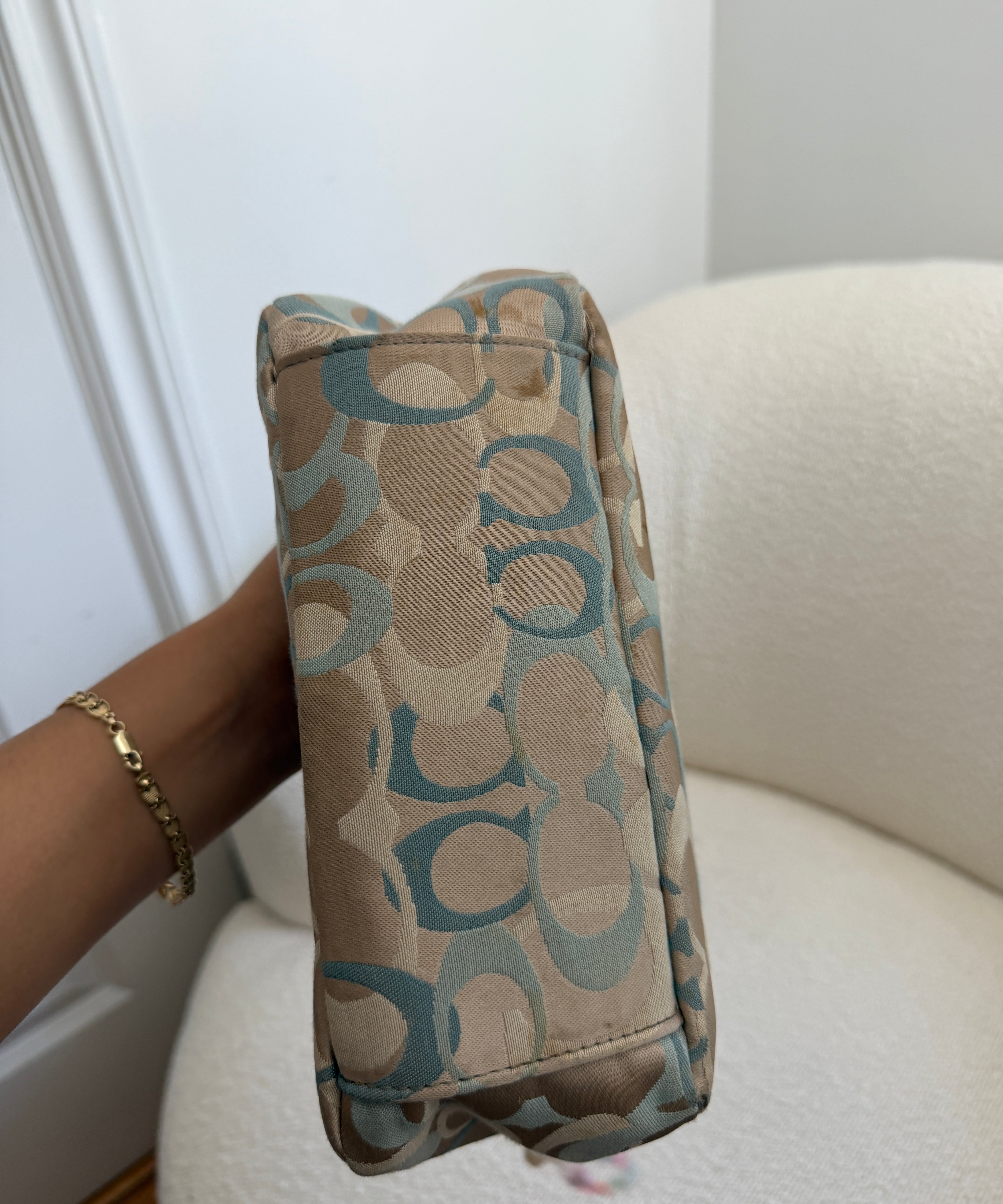 Coach Blue Optic Pochette Bag