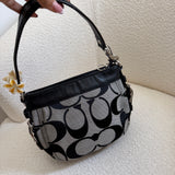 Grey Signature Coach Mini Zoe Bag