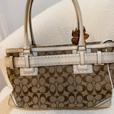 Coach White Canvas Hamptons Carry-All Bag