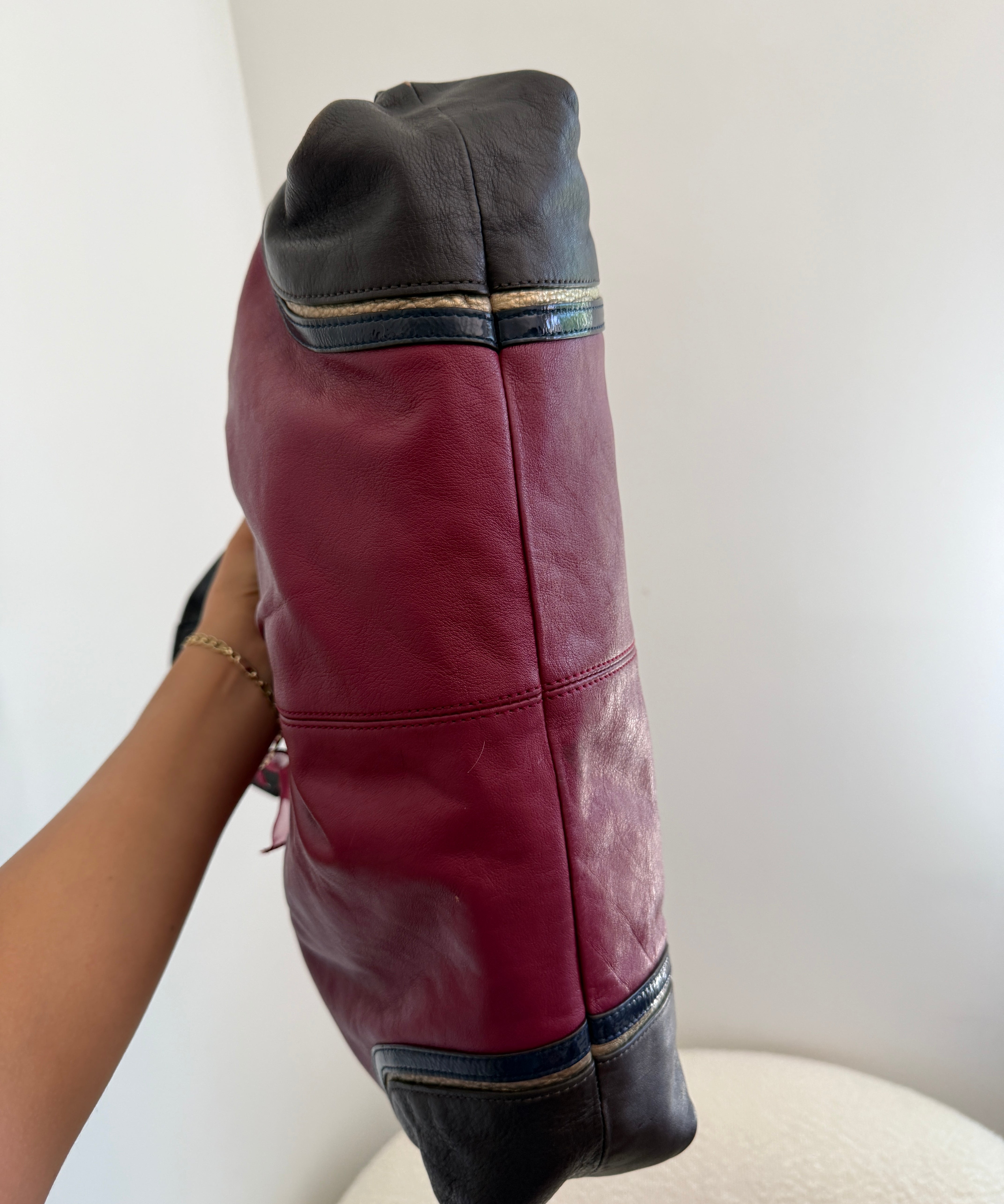 Coach Red Leather Ashley Carry-All Bag