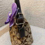 Brown Coach Signature Demi Shoulder Bag