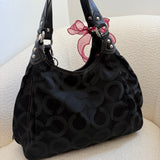 Coach Black Canvas Maggie Bag