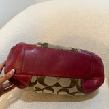 Coach Red Trim Canvas Ergo Kisslock Bag