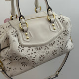 White Coach Floral Print Ashley Bag