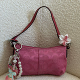 Coach Pink Signature Pochette Bag