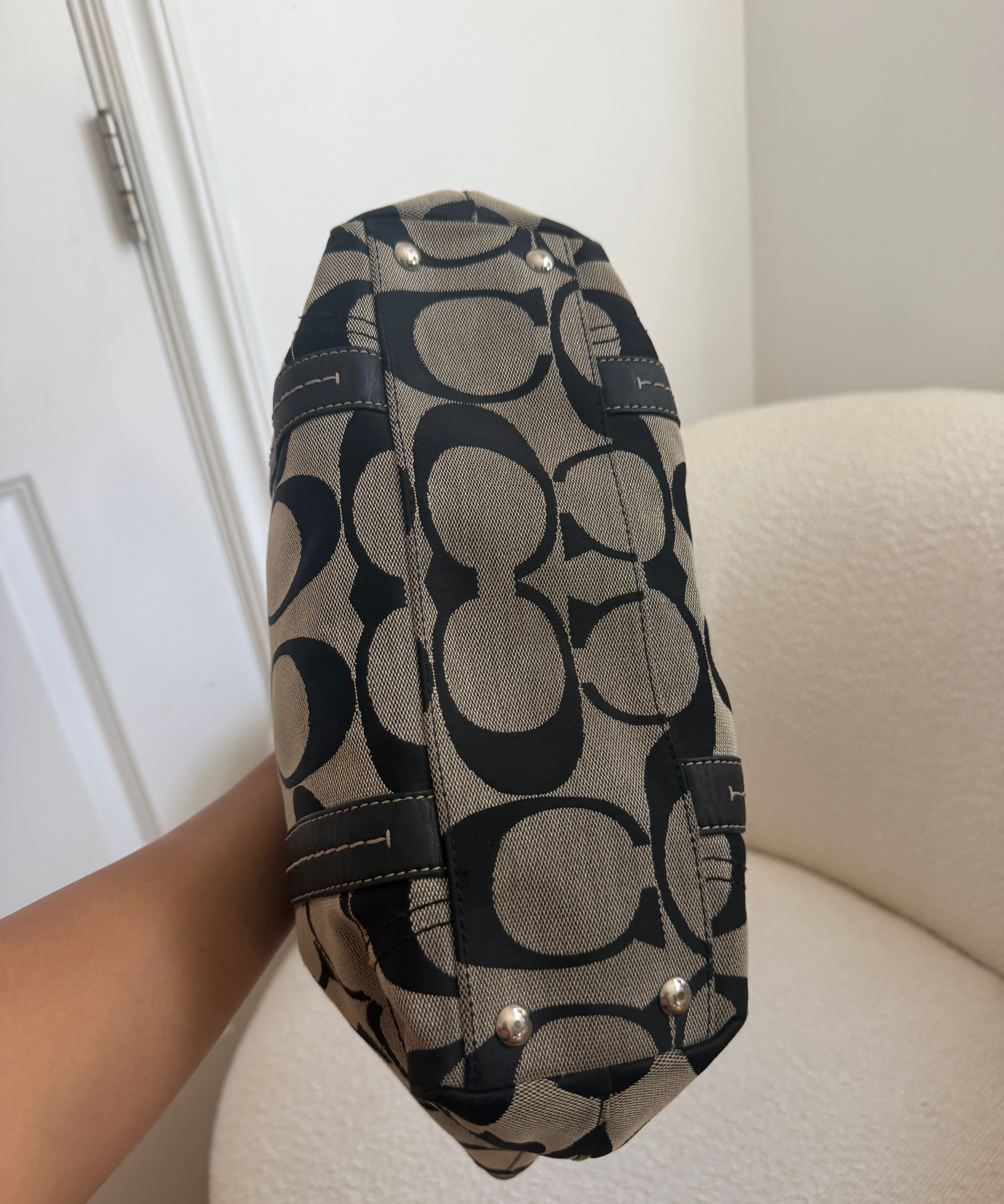 Coach Grey Signature Tote Bag