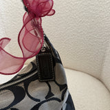 Black Signature Coach Stripe Shoulder Bag