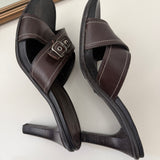 Coach Brown Peep-toe Heels (Size 8)