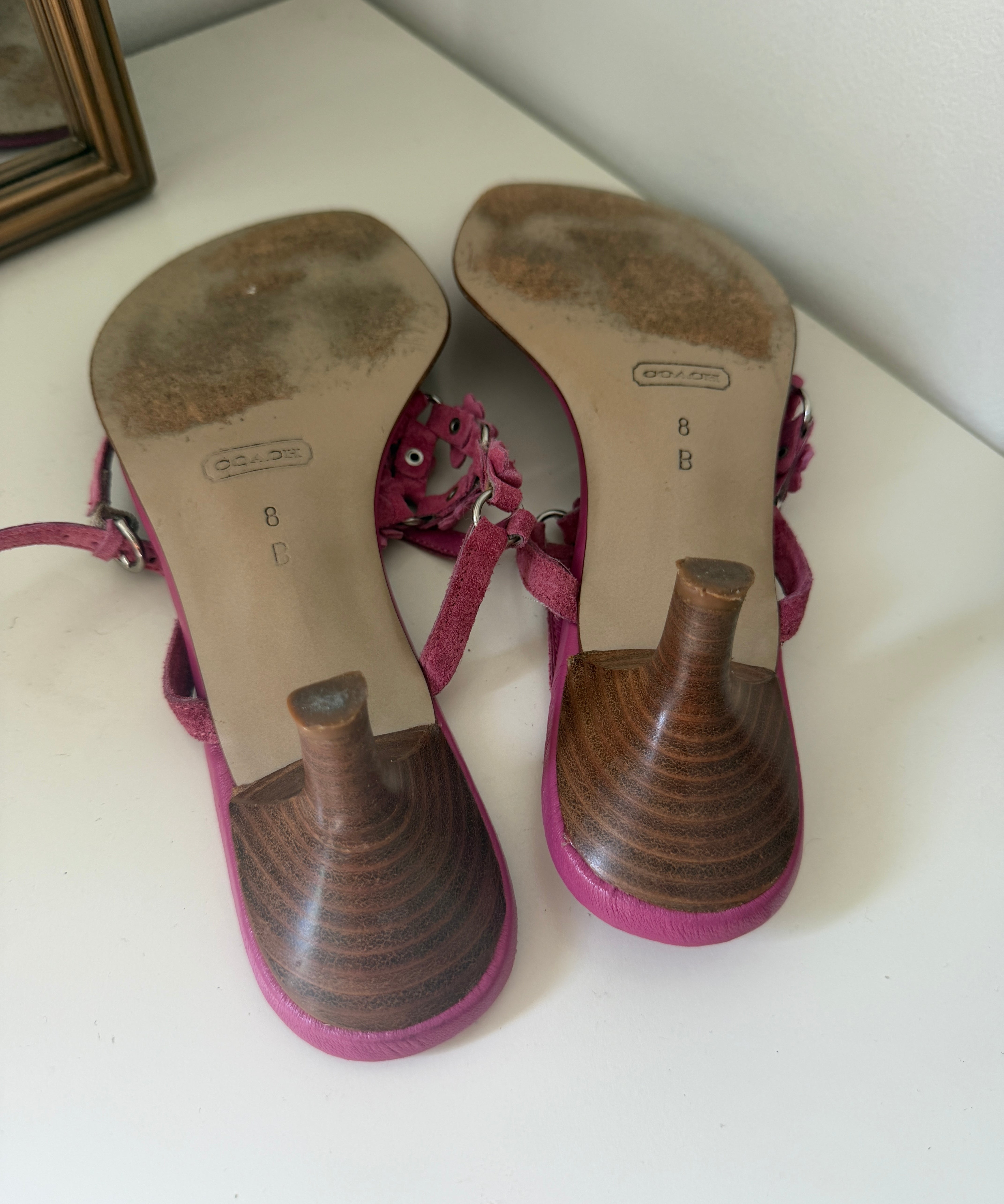 Coach Pink Floral Kitten Heels (8)