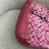 Coach Pink Hamptons Signature Clip Bag