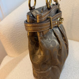 Coach Gold Signature Pleated Hobo Bag