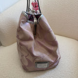 Coach Pink Stripe Kisslock Tote