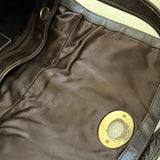 Coach Brown Signature Turnlock Ergo Flap Bag