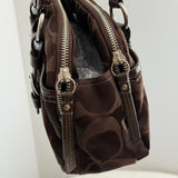 Rare Brown Signature Bonnie Satchel Bag