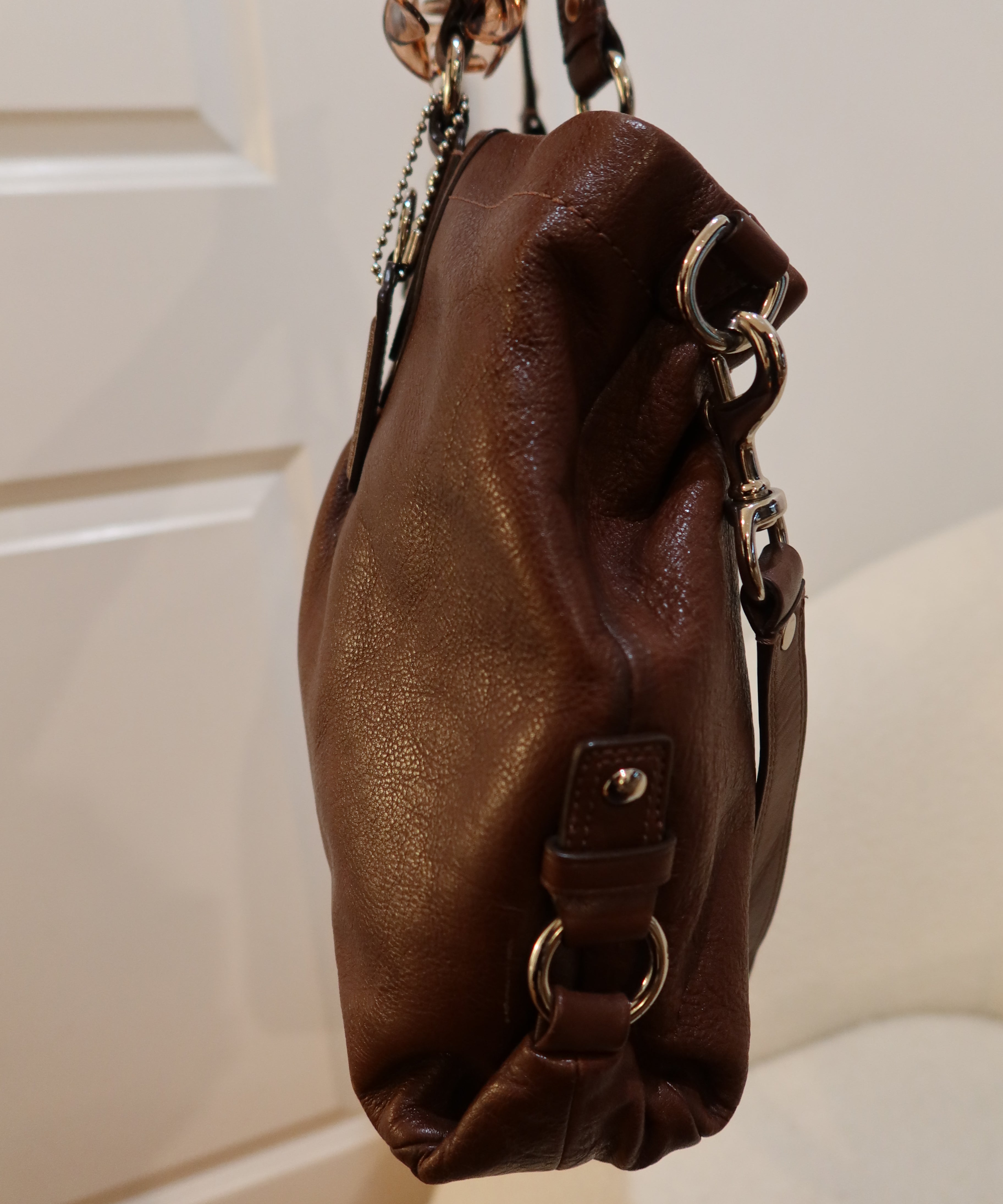Coach Brown Leather Ashley Carry-All Bag