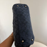 Coach Navy Shimmer Leather Soho Tote Bag
