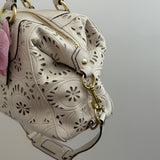 White Coach Floral Print Ashley Bag