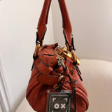 Chloe Mini Paddington Leather Burnt Orange Handbag